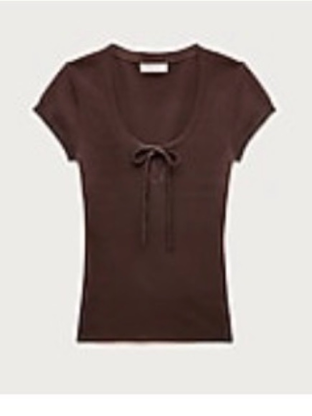 J Crew Tie Front short sleeve sweater smoked walnut